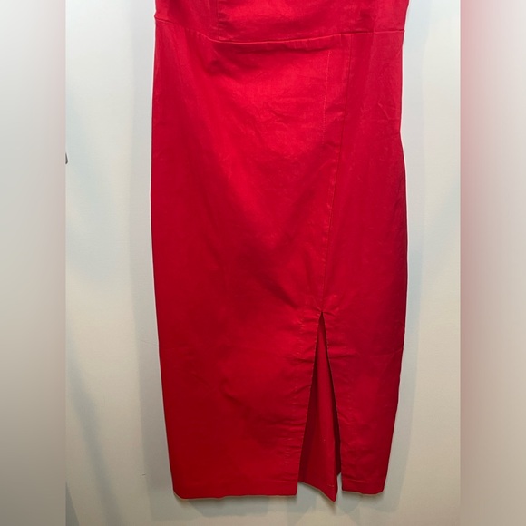 NWT By Anthropologie One-Shoulder Slim Midi Dress in Red Size Medium - Picture 7 of 15